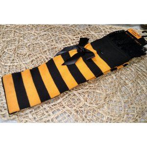 Halloween Orange Striped Socks, Over the Knee, Costume, Novelty, NEW